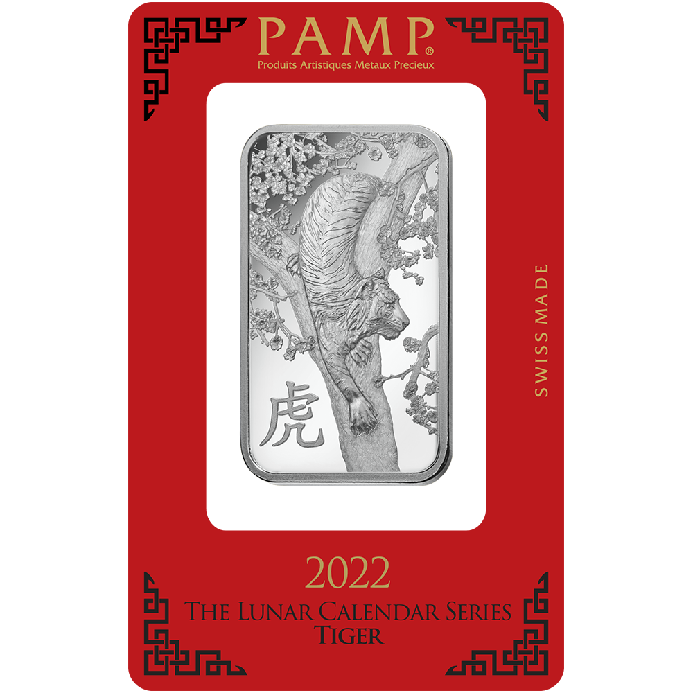 1 oz Minted Silver bar Pamp Tiger