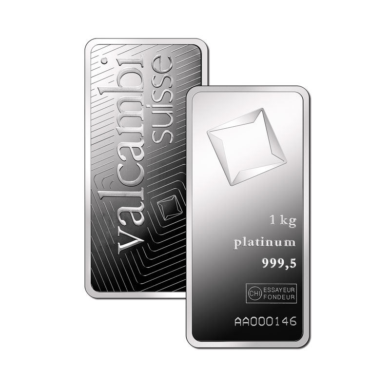 1000 g Minted Platinum bar Valcambi