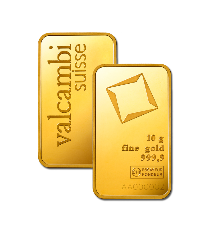 10 g Minted Gold bar Valcambi