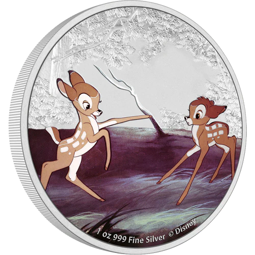 1 oz 2022 Niue Disney Bambi 80th Anniversary Bambi and Faline Silver Coin