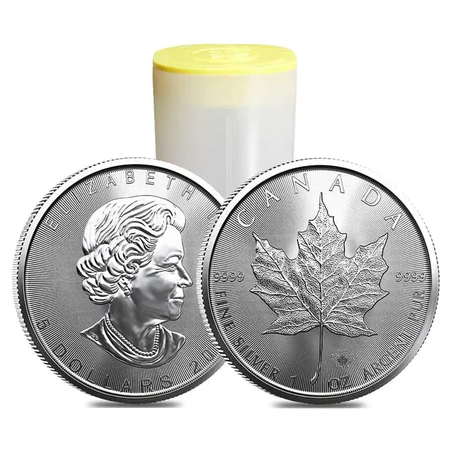 1 oz 2022 Canadian Silver Maple Leaf Tube (25 Coins)