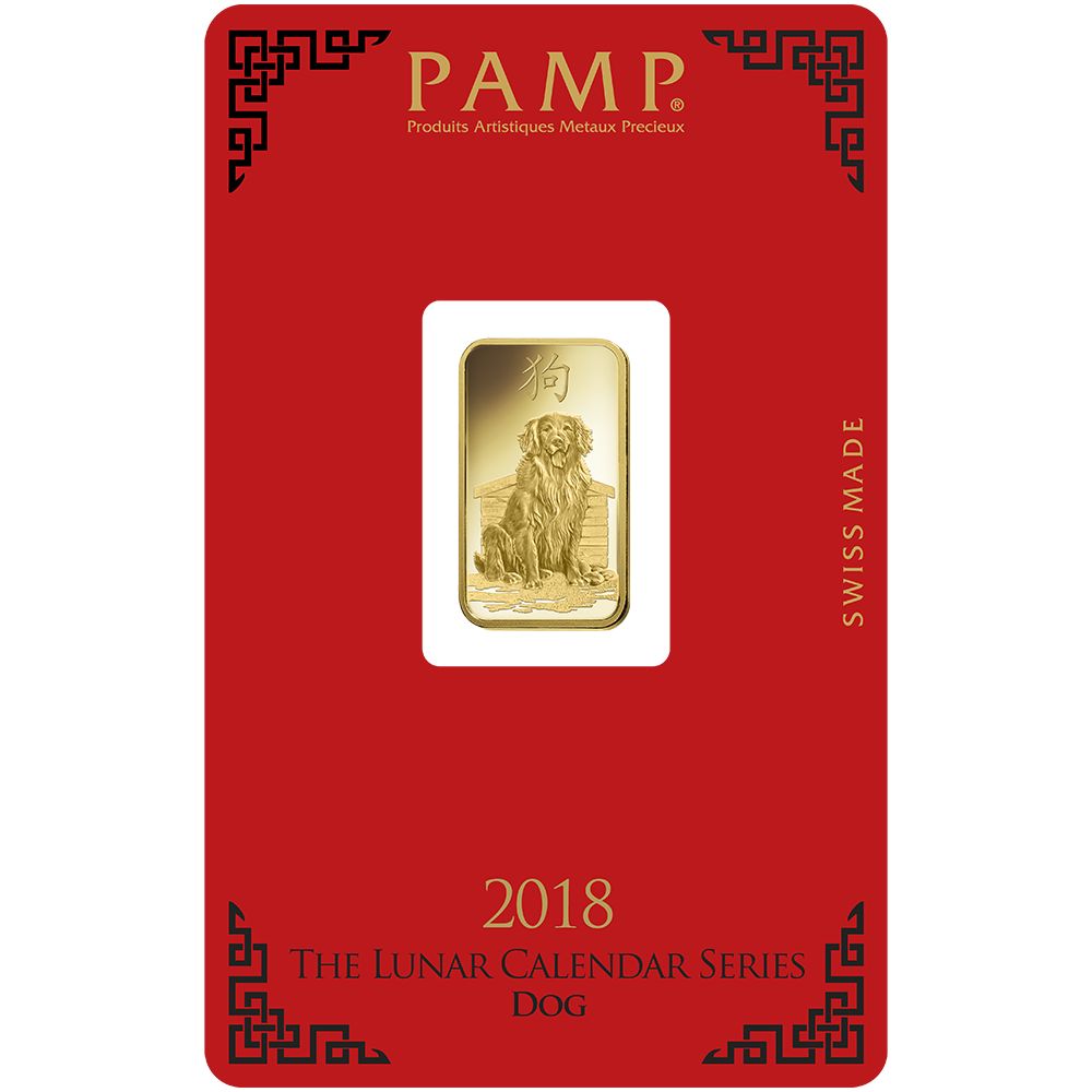 5 g Minted Gold bar Pamp Dog