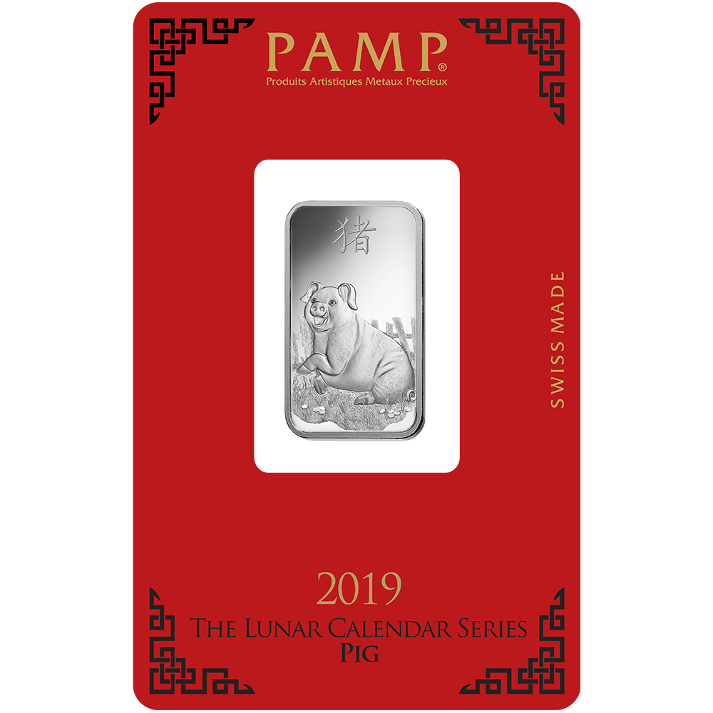 10 g Minted Silver bar Pamp Pig