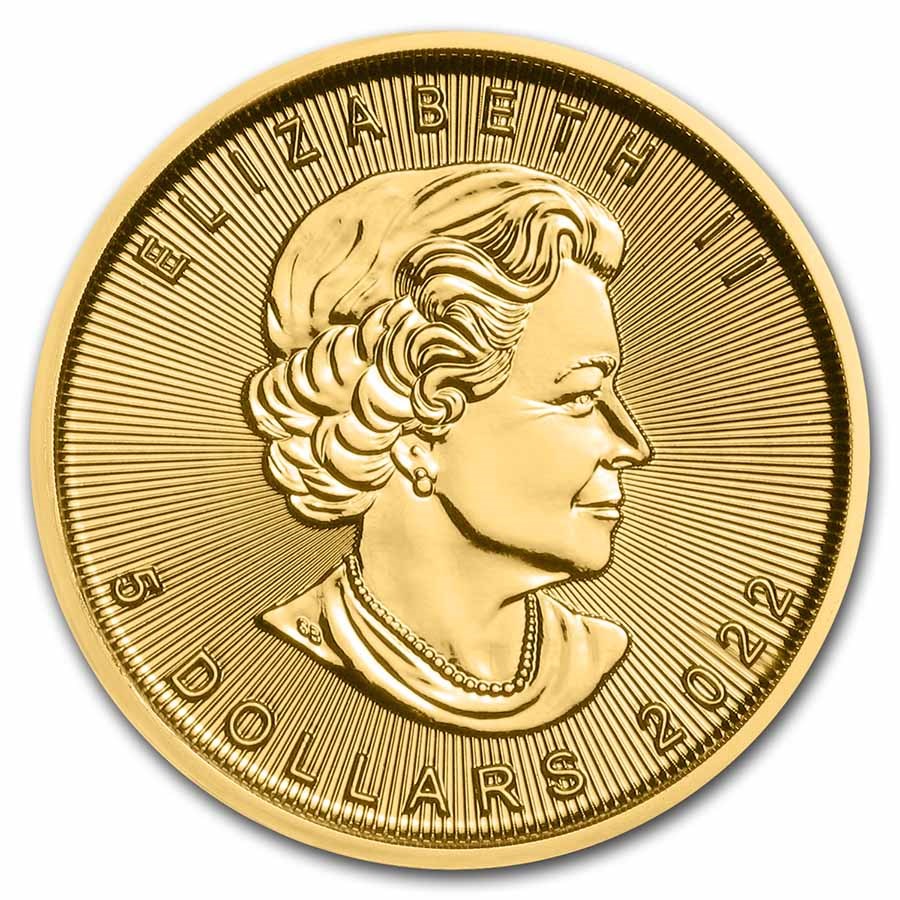 1/10 oz 2022 Canadian Gold Maple Leaf Coin