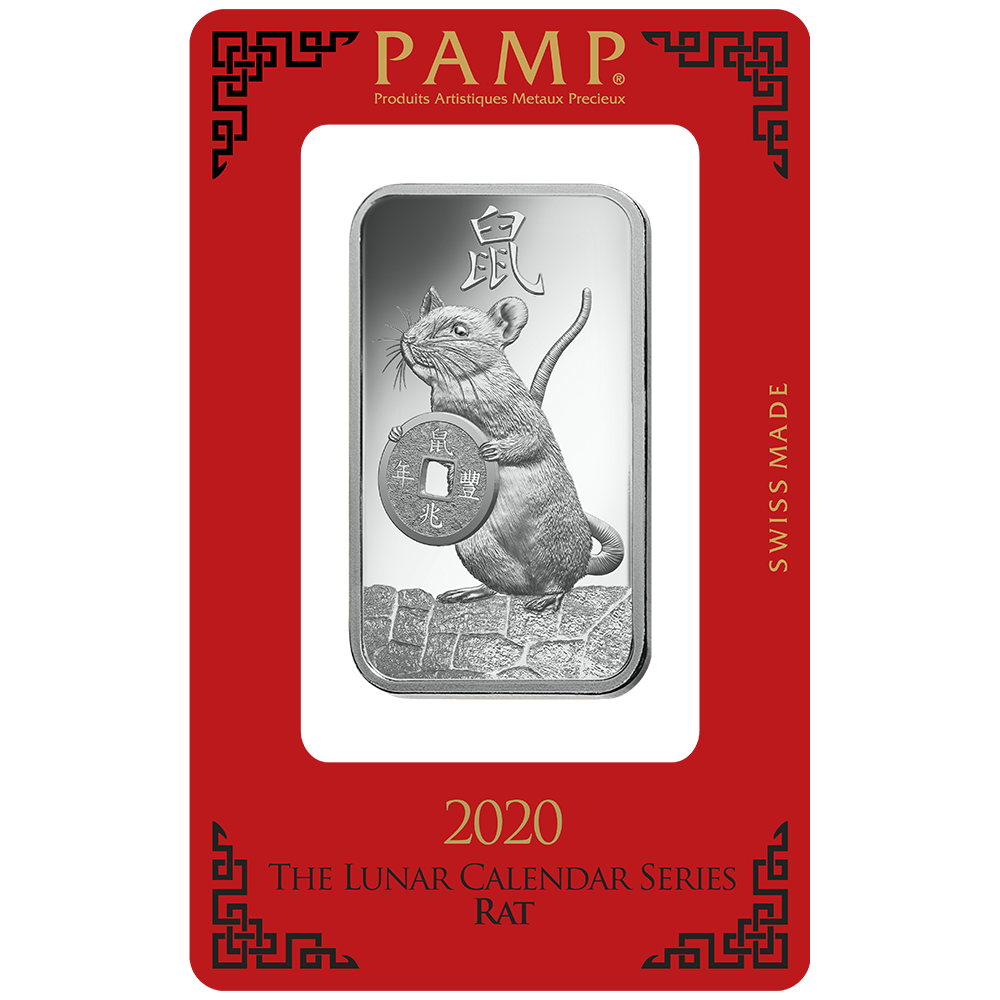 1 oz Minted Silver bar Pamp Rat