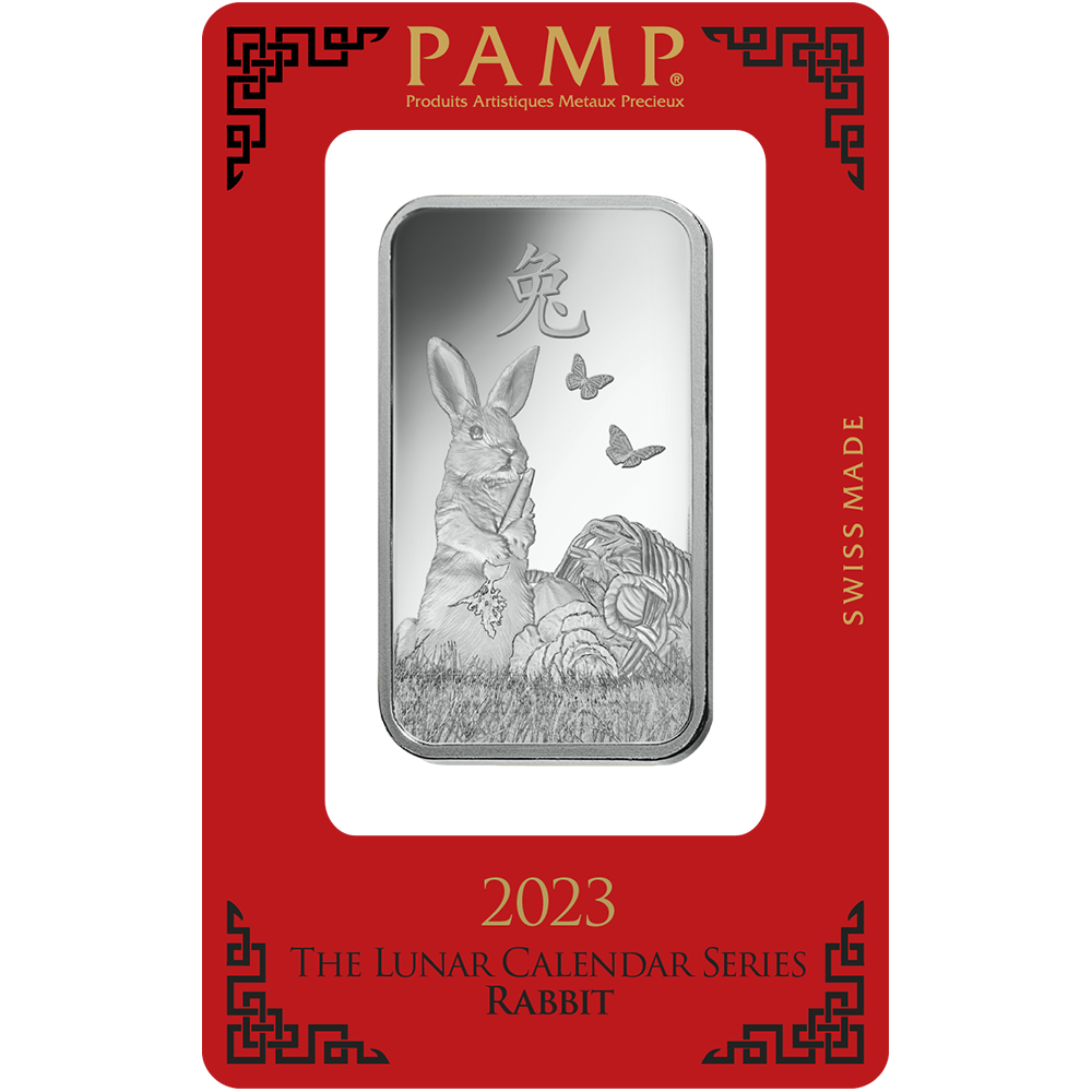 1 oz Minted Silver bar Pamp Rabbit