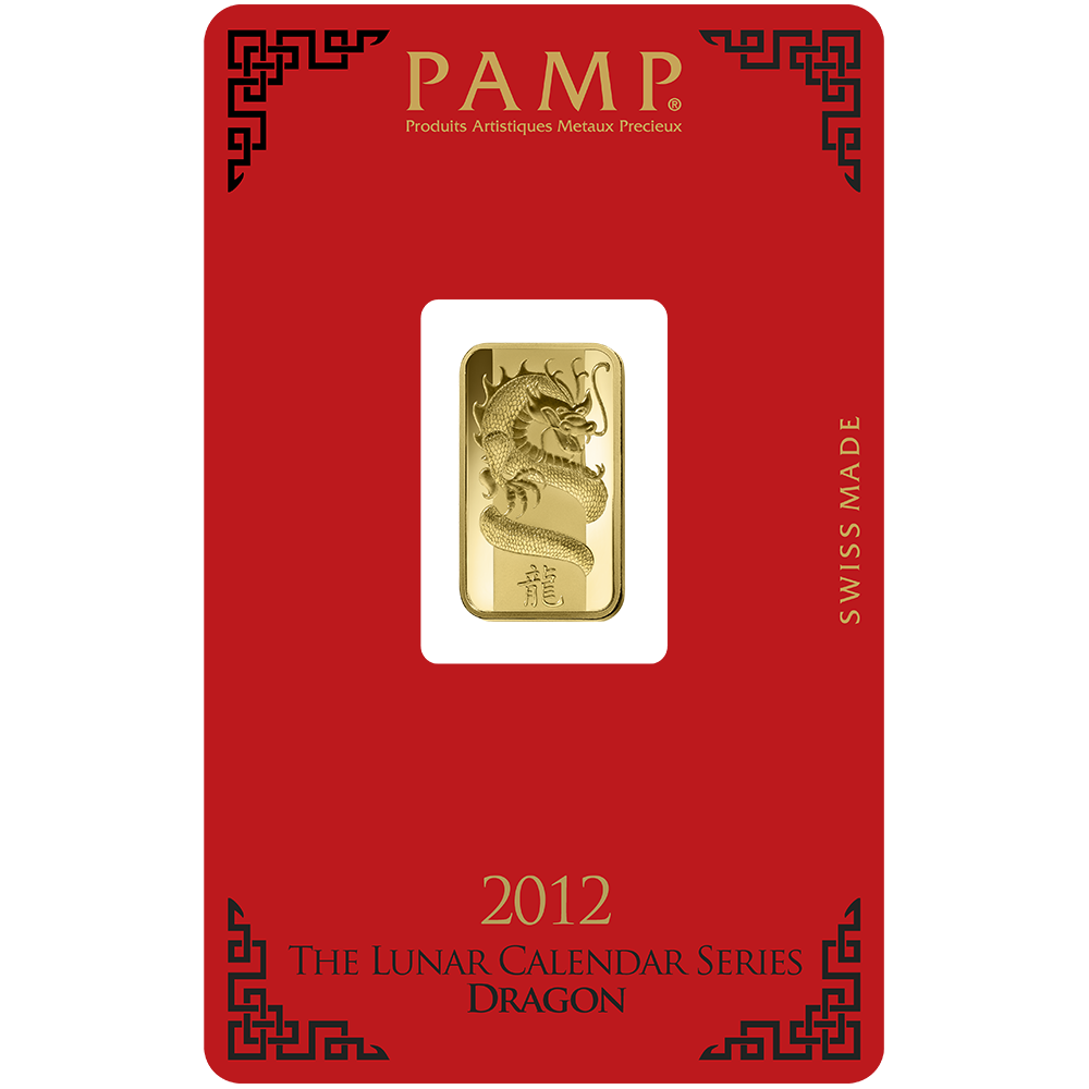 5 g Minted Gold bar Pamp Dragon