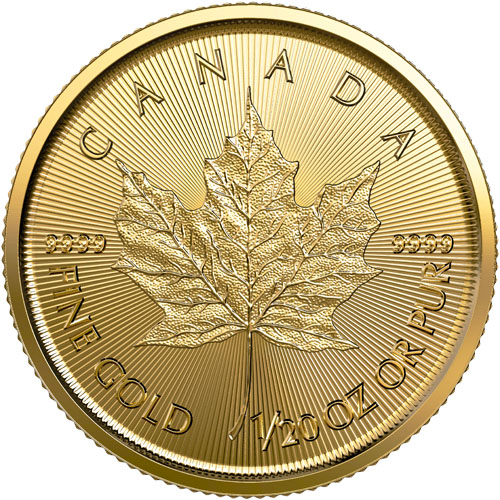 1/20 oz Canadian Gold Maple Leaf Coin (Random Year)