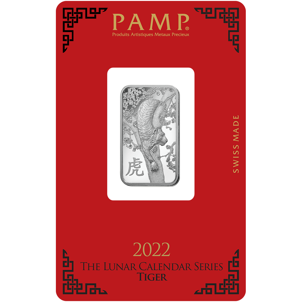 10 g Minted Silver bar Pamp Tiger