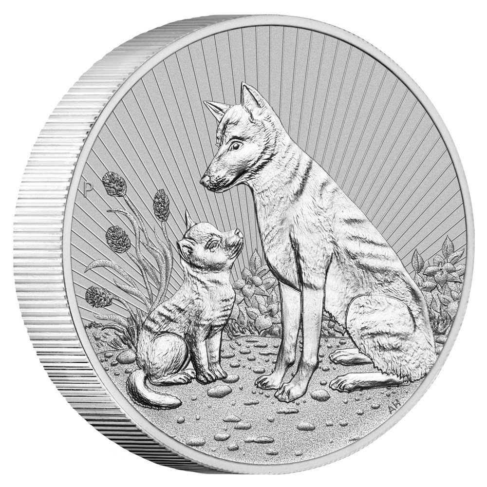 2 oz 2022 Mother and Baby Dingo Silver Piedfort