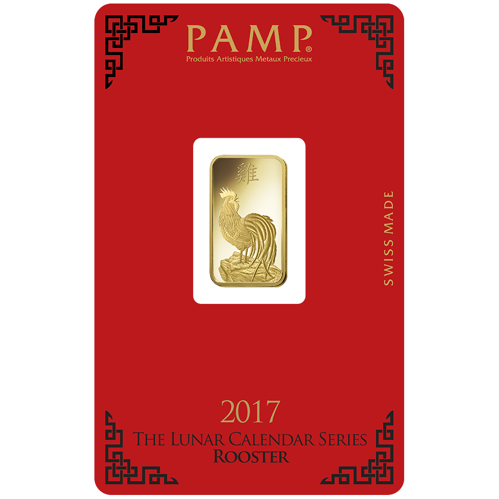 5 g Minted Gold bar Pamp Rooster