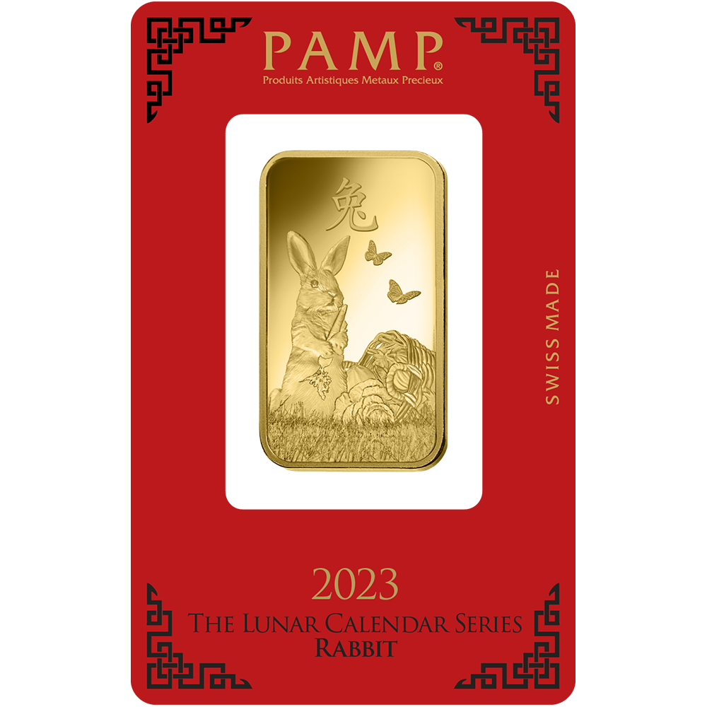 1 oz Minted Gold bar Pamp Rabbit