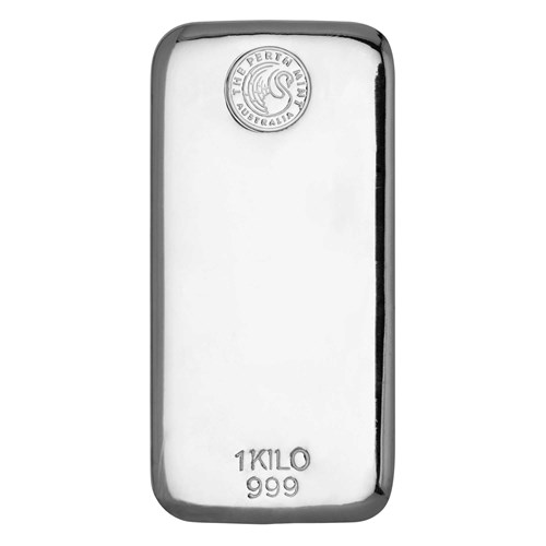 1 kilo Cast Silver bar The Perth Mint