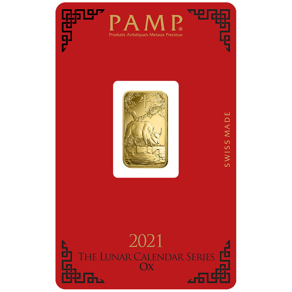 5 g Minted Gold bar Pamp Ox