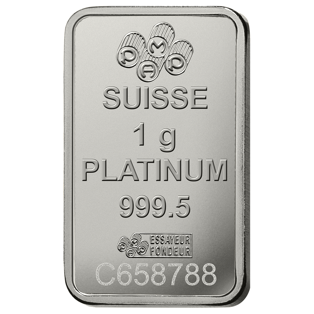 1 g Minted Platinum bar Pamp Fortuna