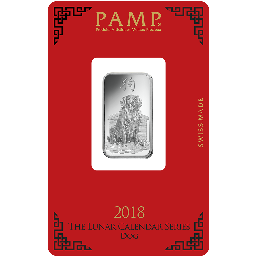 10 g Minted Silver bar Pamp Dog