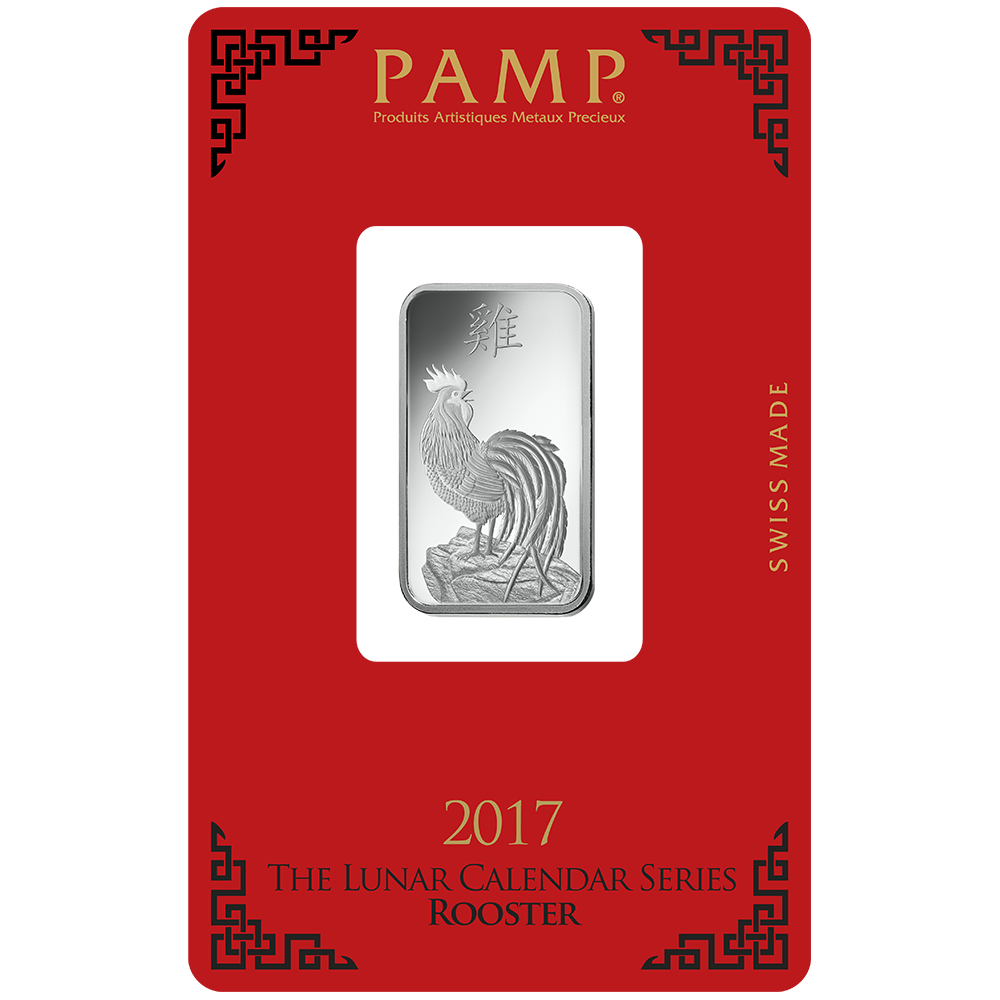 10 g Minted Silver bar Pamp Rooster