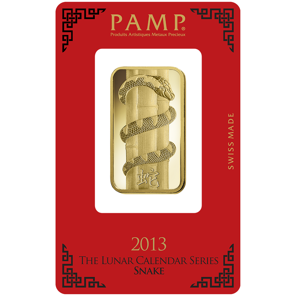 1 oz Minted Gold bar Pamp Snake