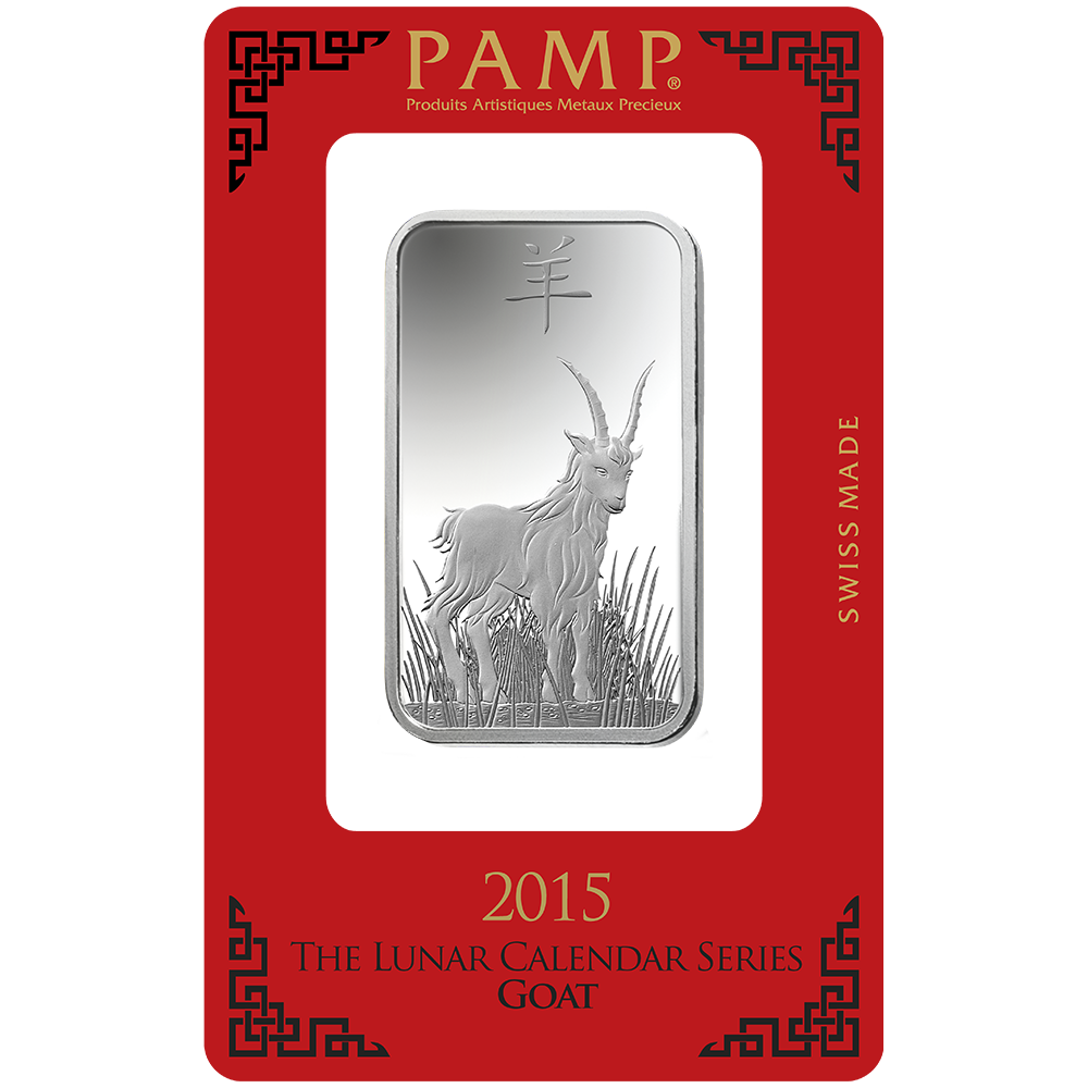 1 oz Minted Silver bar Pamp Goat